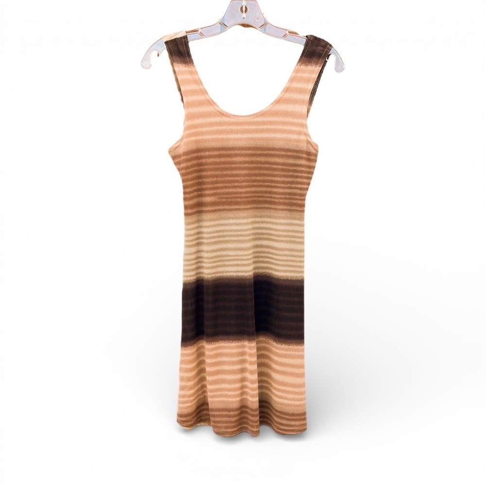 Joules Sleeveless Dress in Brown and Cream